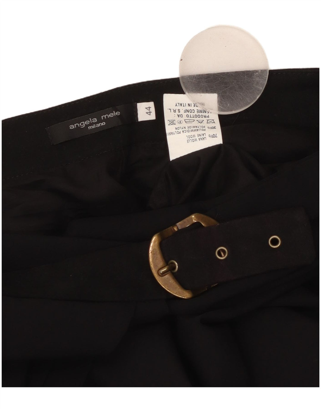 ANGELA MELE Wrap-nederdel til kvinder IT 44 Medium W30 Sort Uld