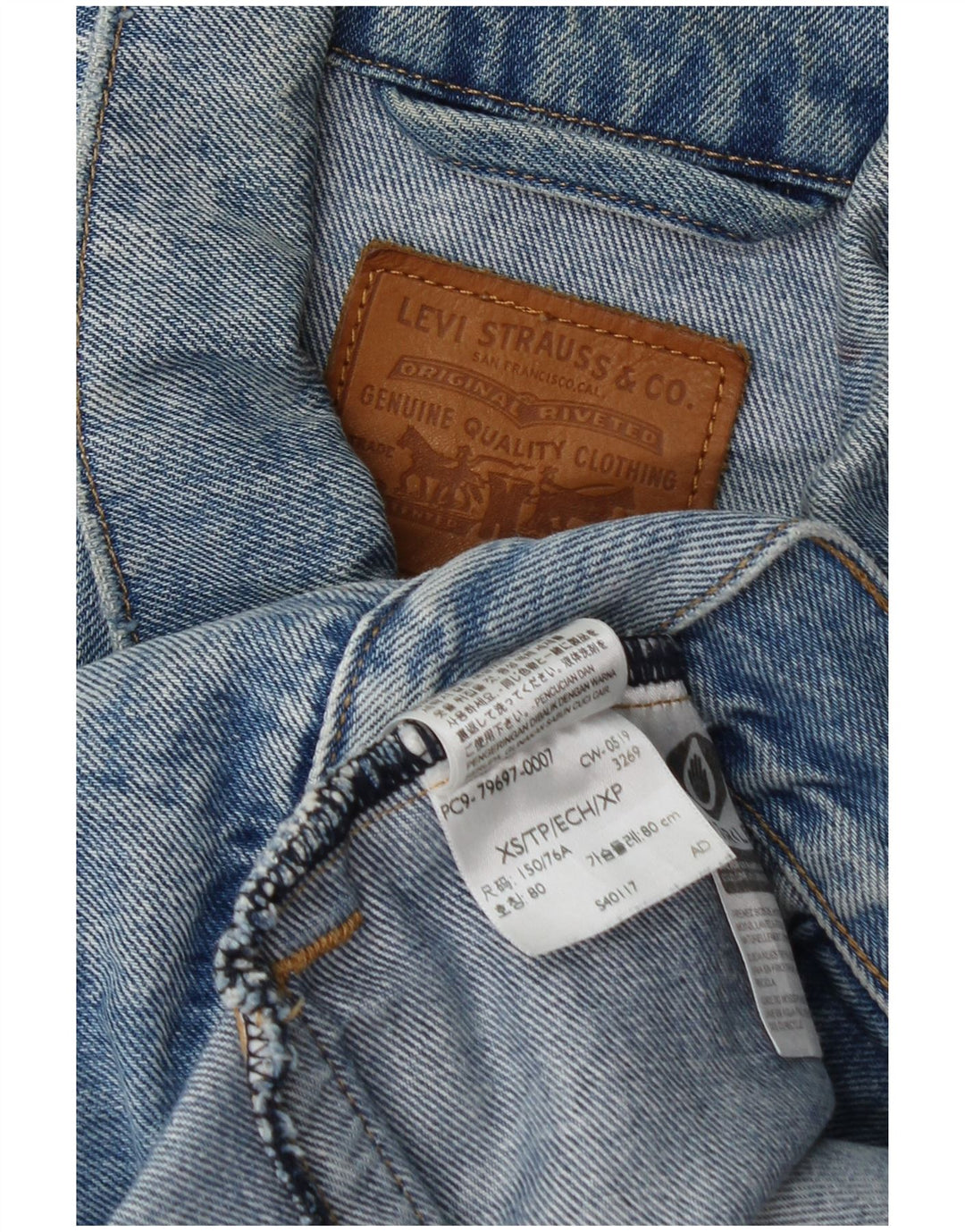 Levi's Herre denimjakke UK 34 XS Blå Bomuld