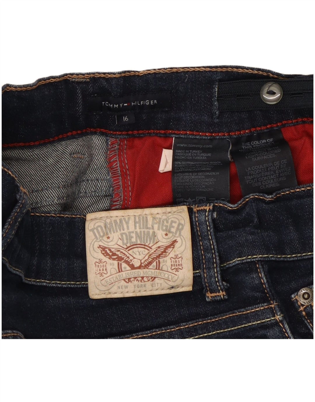 Tommy Hilfiger Slim Jeans til drenge 15-16 år W28 L32 Marineblå bomuld