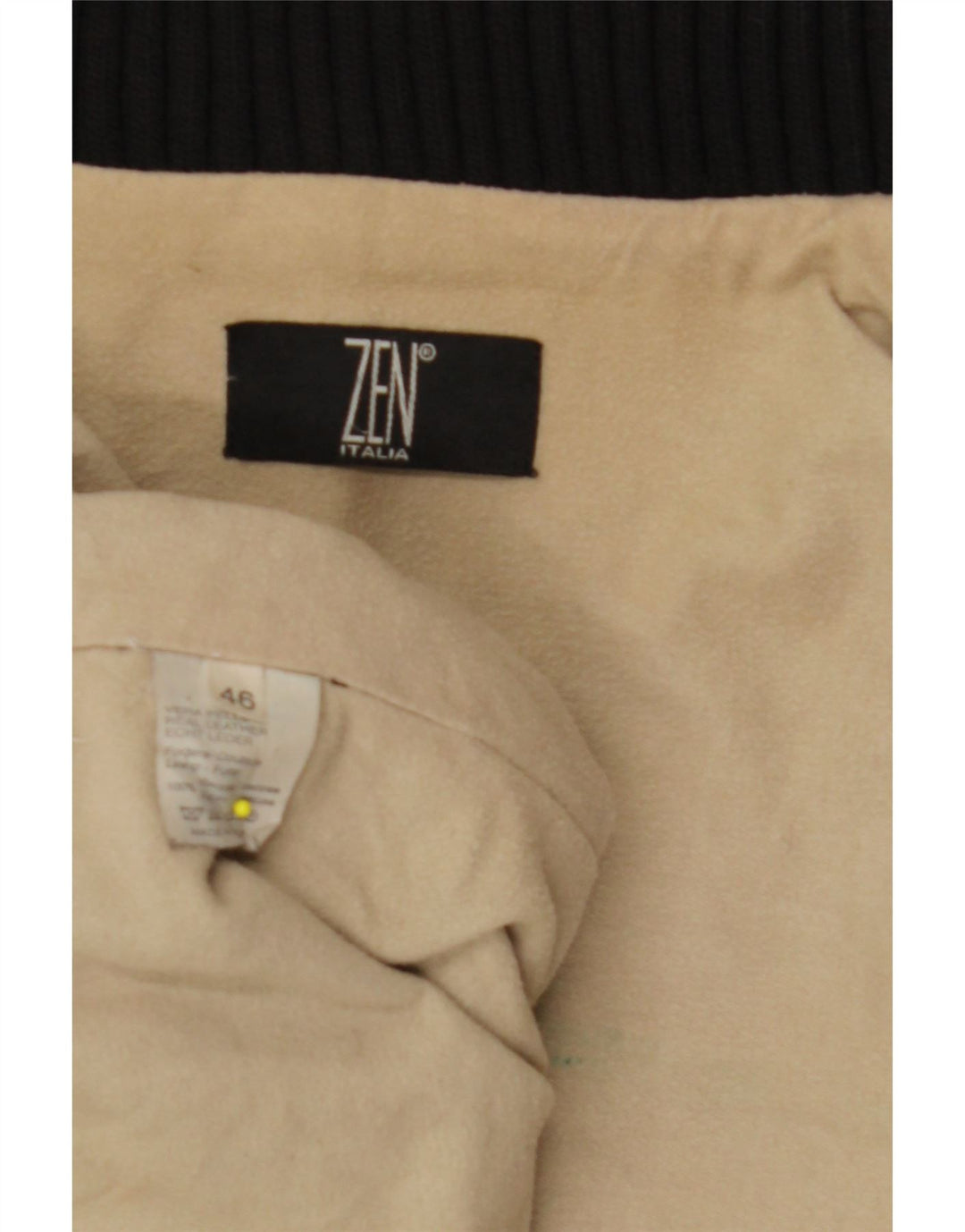 ZEN Dame Læderjakke IT 46 Stor Sort Læder