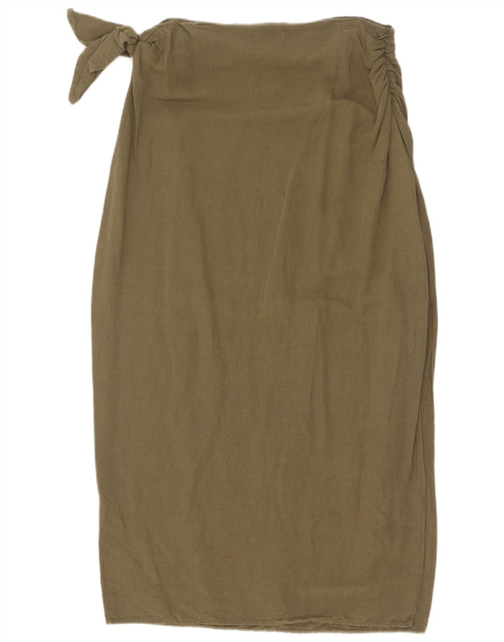 Zara Midi-nederdel Medium W28 Khaki til kvinder