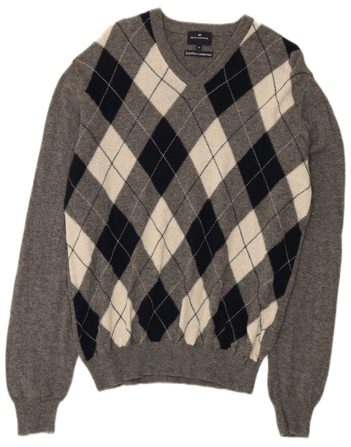 Marks & Spencer Herre Blue Harbor V-hals sweater mellemgrå