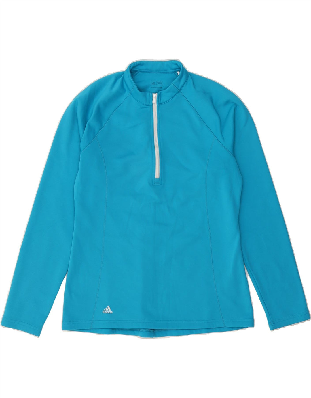 ADIDAS Womens Zip Neck Pullover Tracksuit Top UK 14 Medium Blue Polyester Vintage Adidas and Second-Hand Adidas from Messina Hembry 