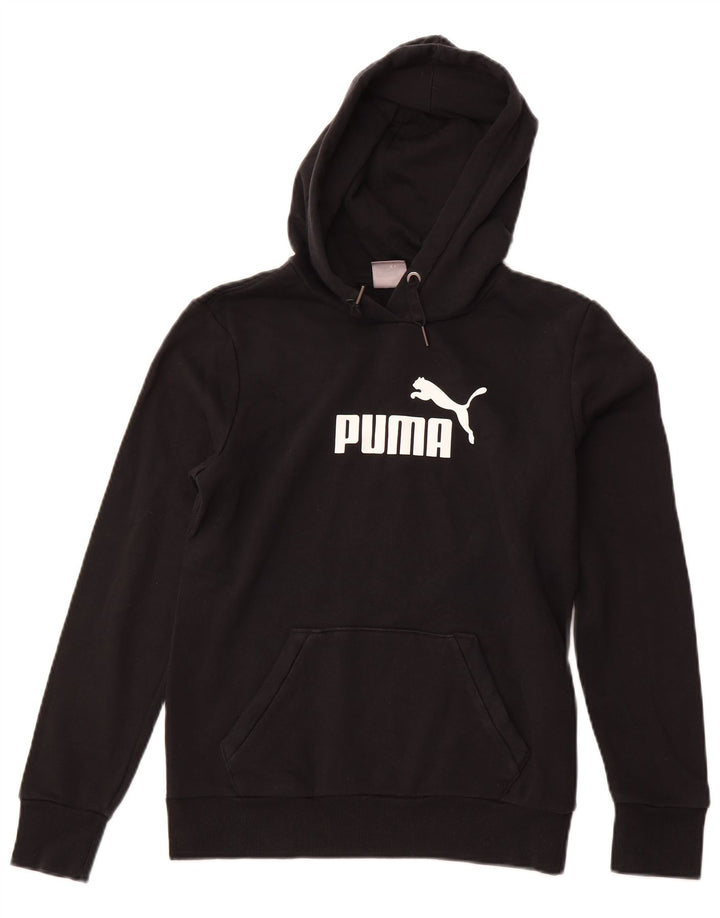 PUMA Grafisk hættetrøje til kvinder UK 12 Medium Sort bomuld