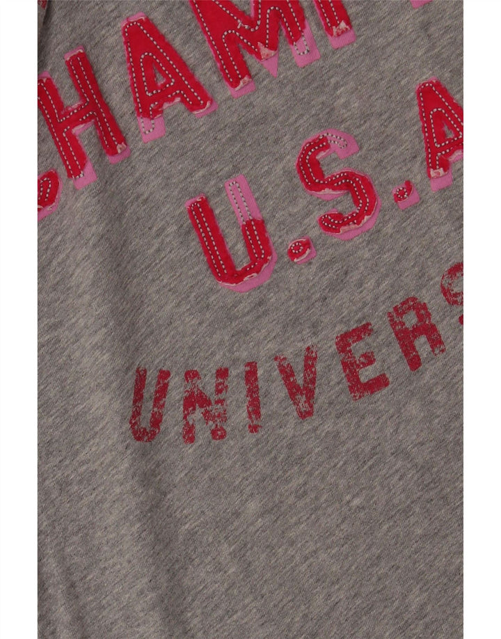 Champion Womens Heritage Fit grafisk top 3/4 ærmer UK 14 mellemgrå