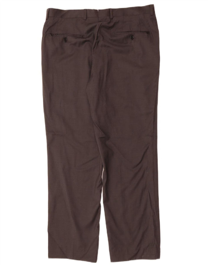 MASSIMO DUTTI Lige jakkesæt til mænd EU 42 Large W32 L32 Sort Uld