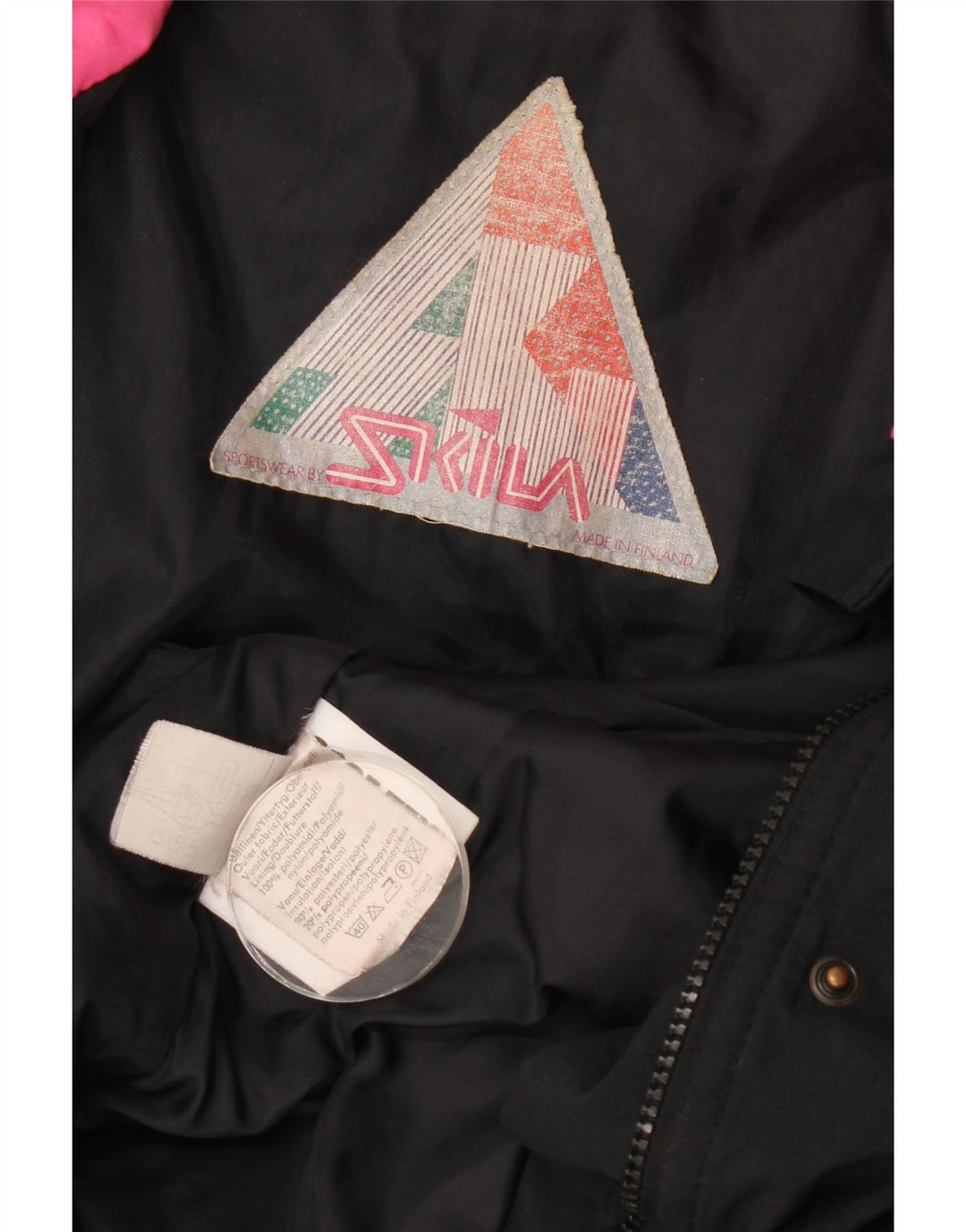 Skila Dame Oversized Windbreaker Jacket EU 36 Small Black Colourblock