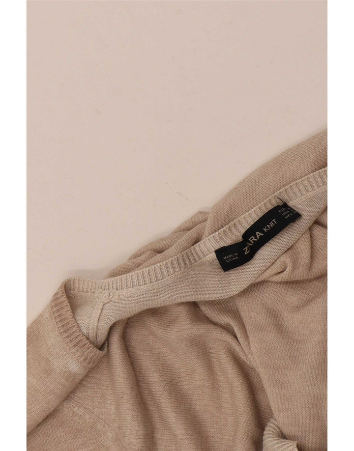 Zara Damebluse Top UK 16 Stor Beige Flecked