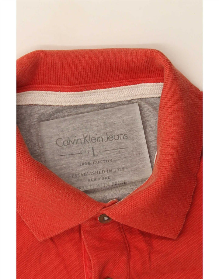 Calvin Klein Jeans Poloskjorte til mænd Stor orange bomuld