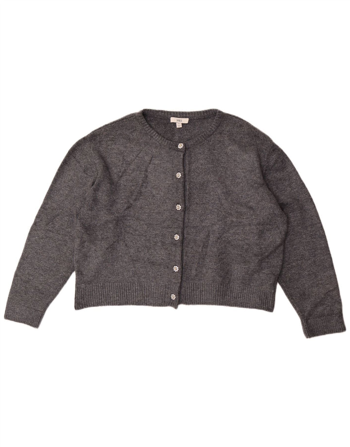 Marks & Spencer Womens Crop Oversized cardigan sweater UK 18 XL Grå