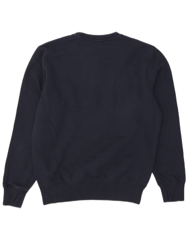 Champion Dame Grafisk Sweatshirt Jumper UK 14 Medium Navyblå Bomuld