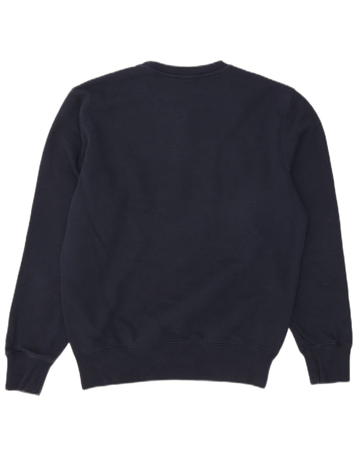 Champion Dame Grafisk Sweatshirt Jumper UK 14 Medium Navyblå Bomuld