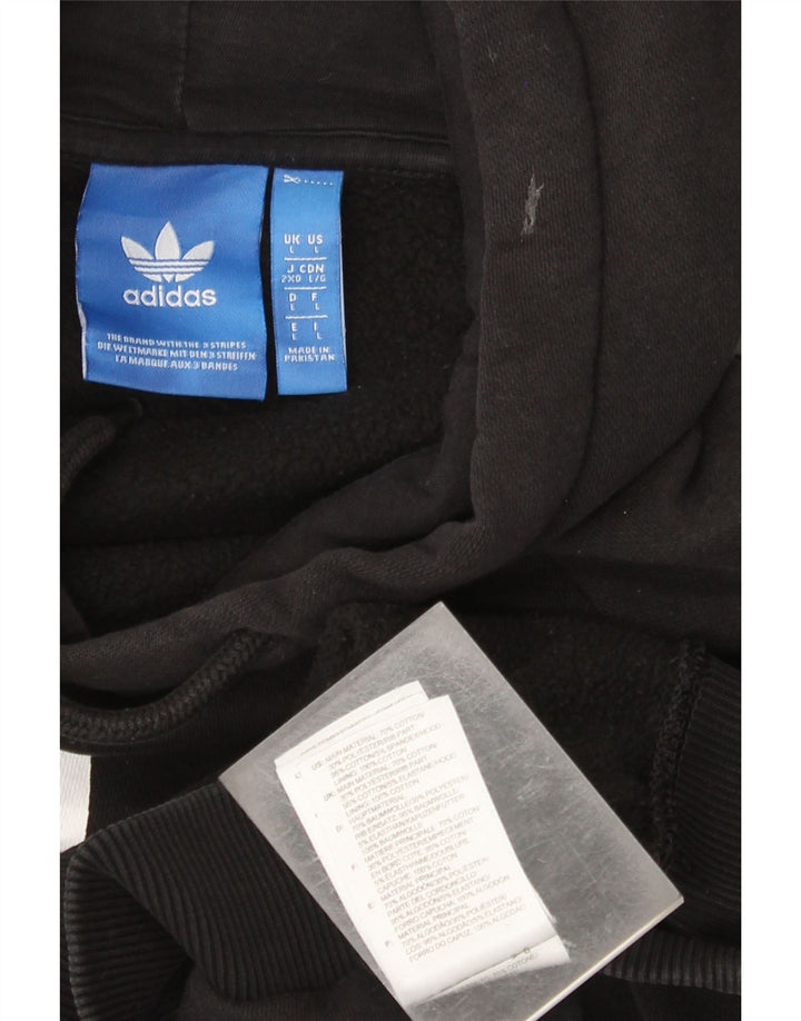 Adidas Grafisk hættetrøje til mænd, stor sort bomuld