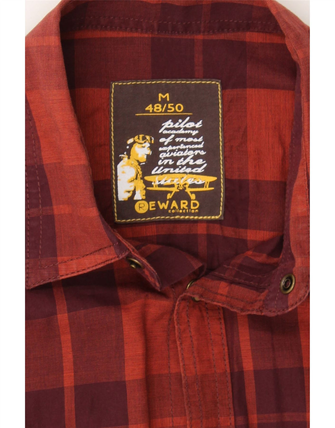 VINTAGE Mens Shirt IT 48/50 Medium Red Check Vintage Vintage and Second-Hand Vintage from Messina Hembry 