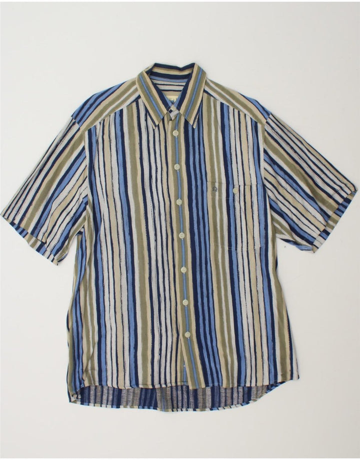VINTAGE Mens Short Sleeve Shirt UK 40 Medium Multicoloured Striped Vintage Vintage and Second-Hand Vintage from Messina Hembry 