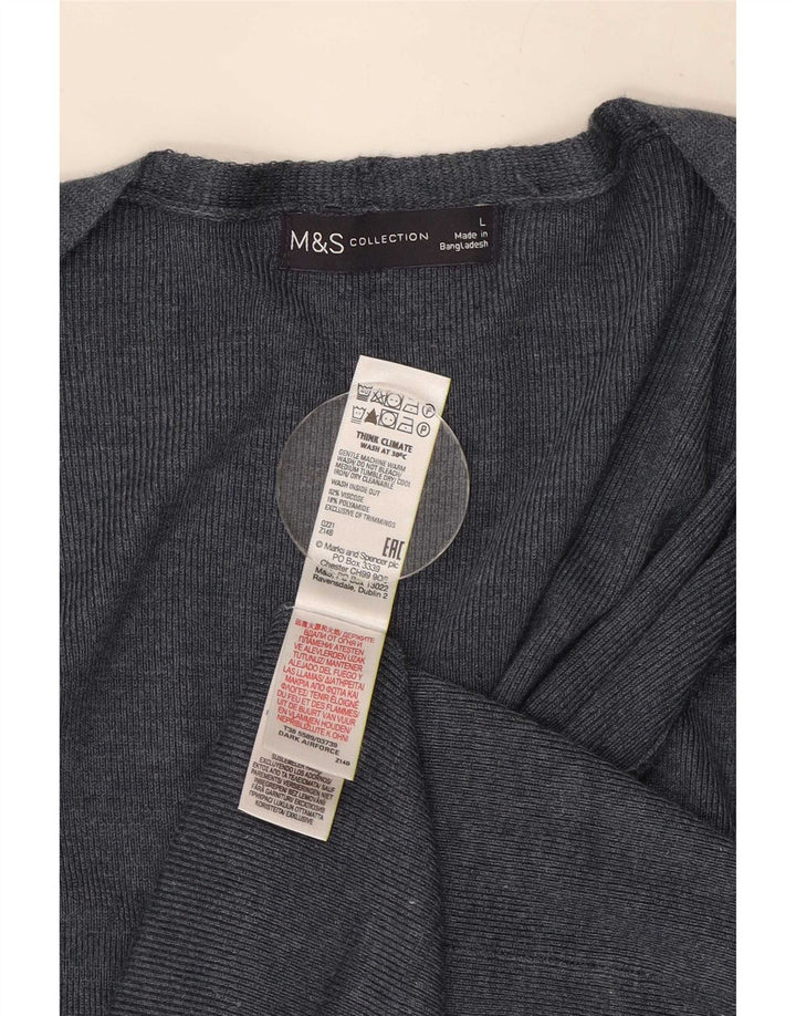 Marks & Spencer Dame Oversized Open Cardigan Sweater UK 16 Large Blue