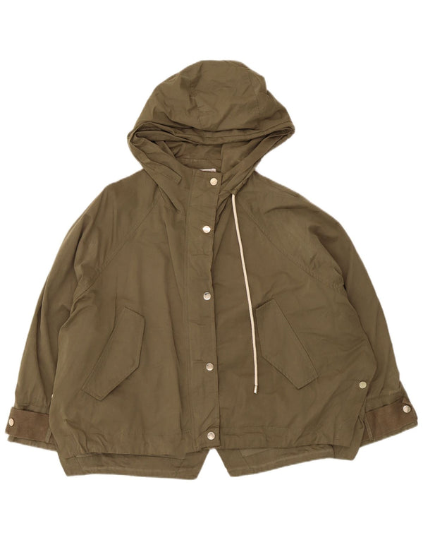 Zara Womens Hooded Oversized Parka Jacket UK 14 Medium Khaki
