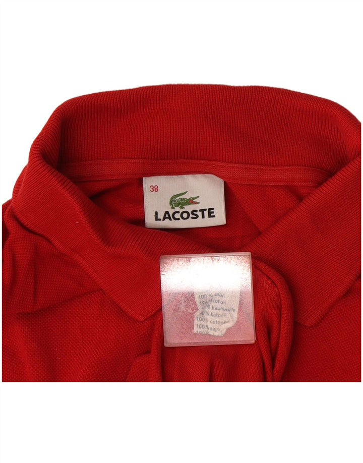 Lacoste ærmeløs poloshirt til kvinder størrelse 38 Medium rød bomuld