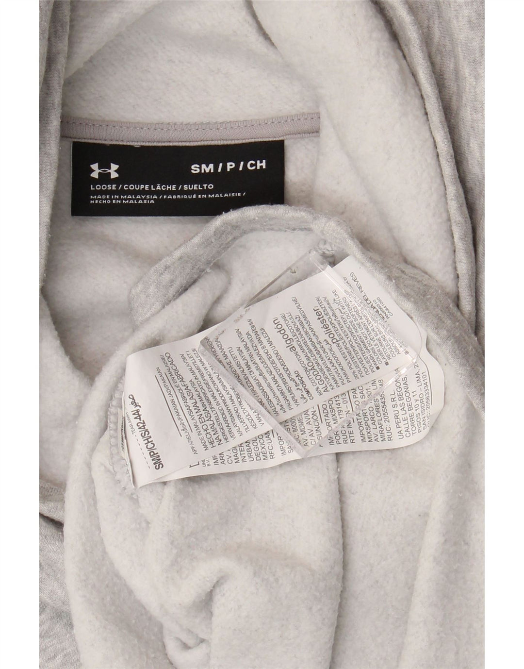 UNDER ARMOUR Womens Oversized Graphic Hoodie Jumper UK 10 Small Grey