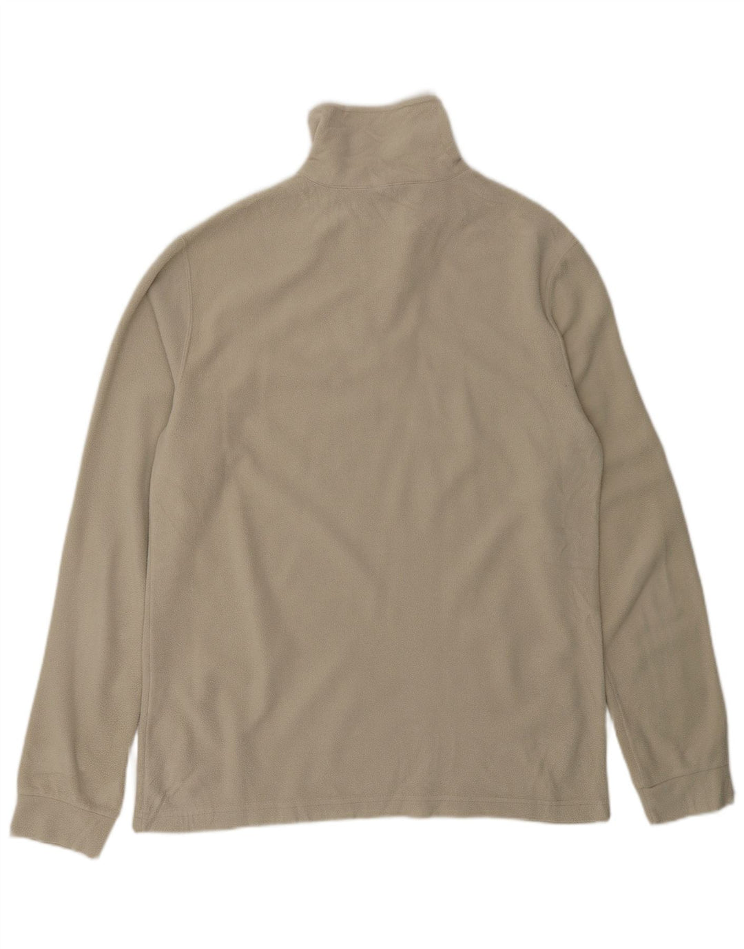CHAMPION Mens Zip Neck Fleece Jumper Medium Beige Polyester