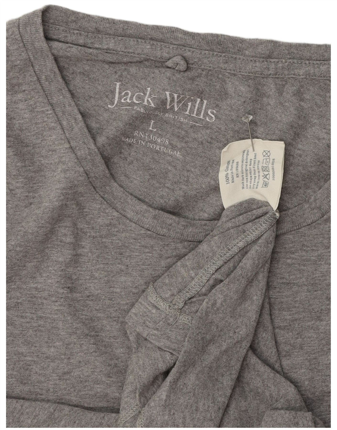 Jack Wills Herre T-Shirt Top Stor Grå Bomuld