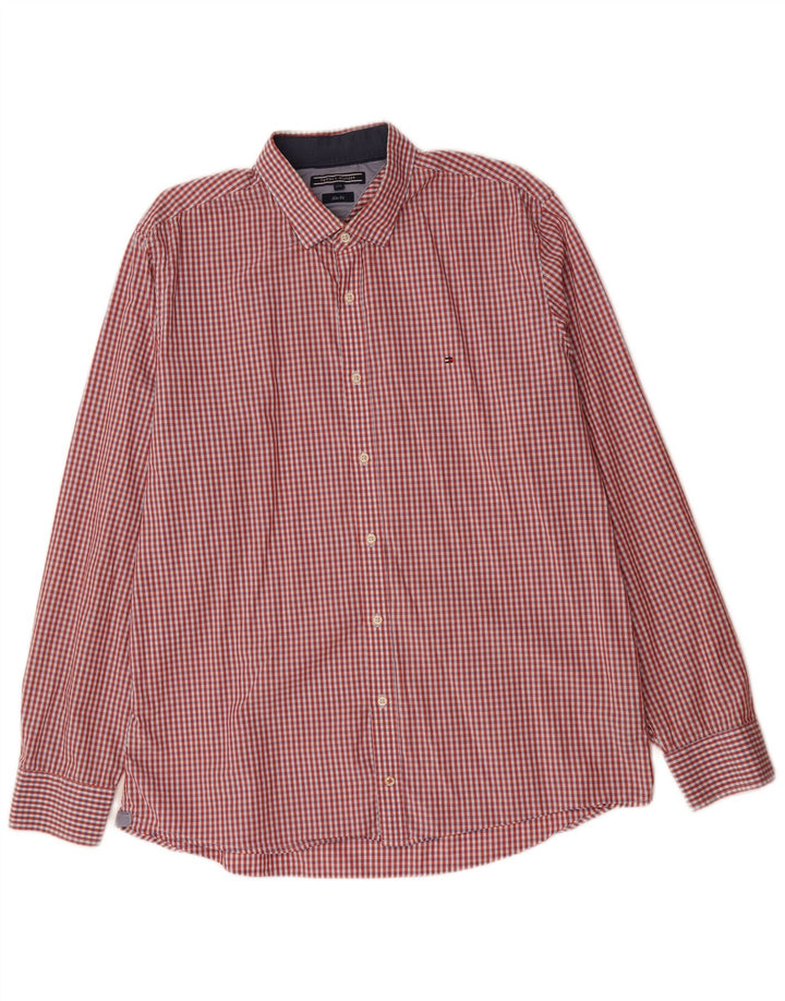 TOMMY HILFIGER Herre Slim Fit skjorte 2XL rød Gingham Bomuld