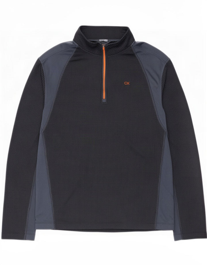 Calvin Klein Herre Golf Pullover Træningsdragt Top XL Navy Blue Colourblock