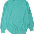 VINTAGE Womens Crew Neck Jumper Sweater UK 14 Large Turquoise Vintage Vintage and Second-Hand Vintage from Messina Hembry 