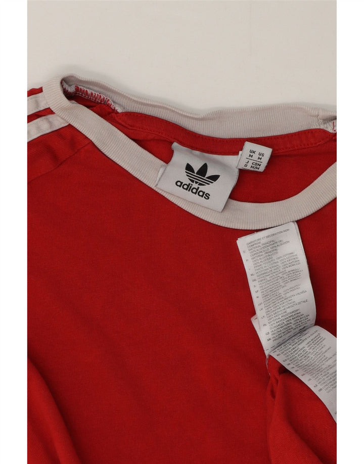 Adidas Herre T-Shirt Top Medium Rød Bomuld