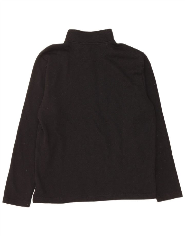 IZOD Mens Zip Neck Sweatshirt Jumper Large Black Polyester