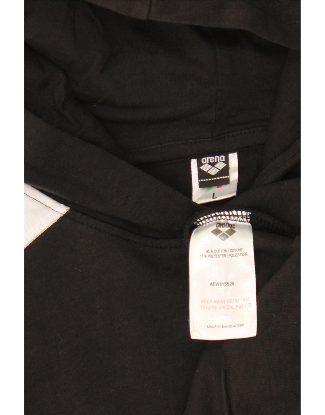 ARENA Grafisk hættetrøje til kvinder DK 16 Stor sort farveblok