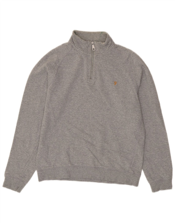 Farah Sweatshirt med lynlås til kvinder DK 16 Stor grå bomuld