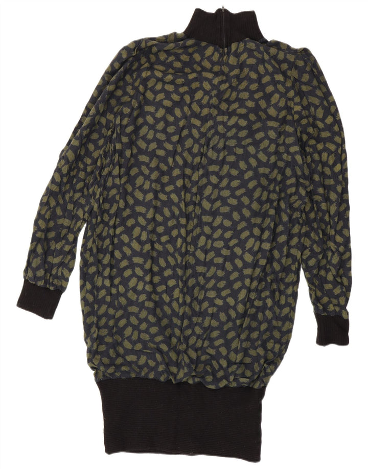 AVEDON Dame Abstrakt Mønster Langærmet Jumper Kjole IT 48 XL Navy Blue