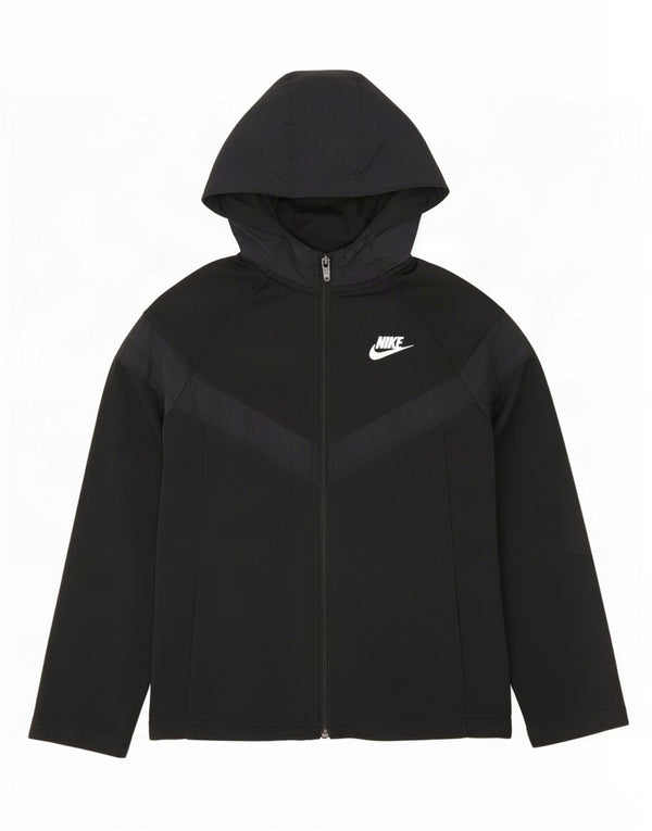 Nike hættetrøje med lynlås til piger 10-11 år Medium Sort Colourblock