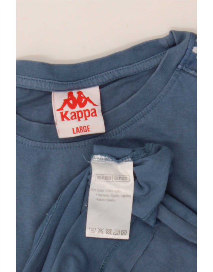 Kappa Herre Grafisk T-Shirt Top Stor Blå Bomuld