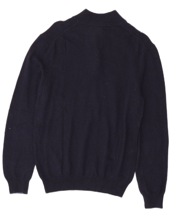 Harmont & Blaine Dame Sweater med lynlås-hals UK 12 Medium Navy Blue Wool