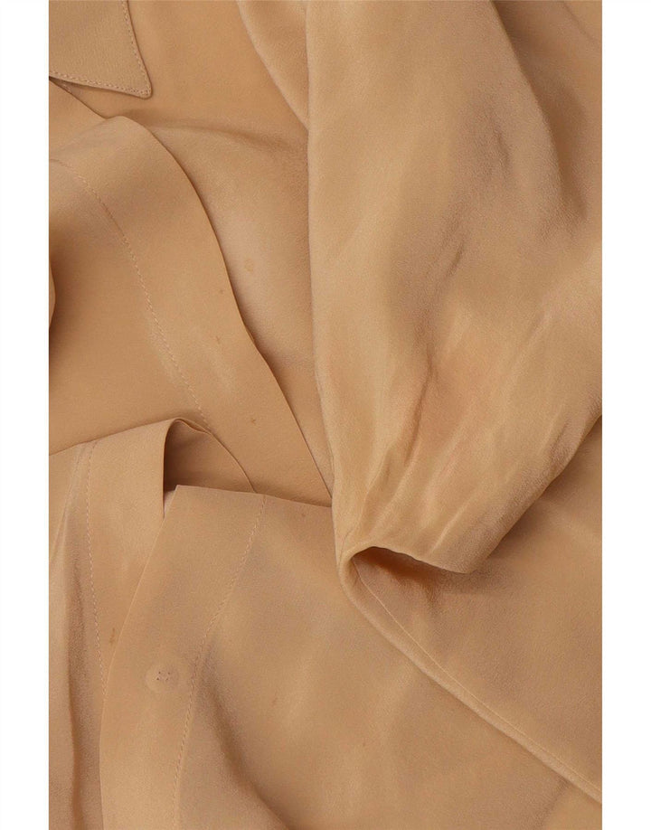 Vintage dameskjorte bluse UK 16 Stor Beige Geometrisk