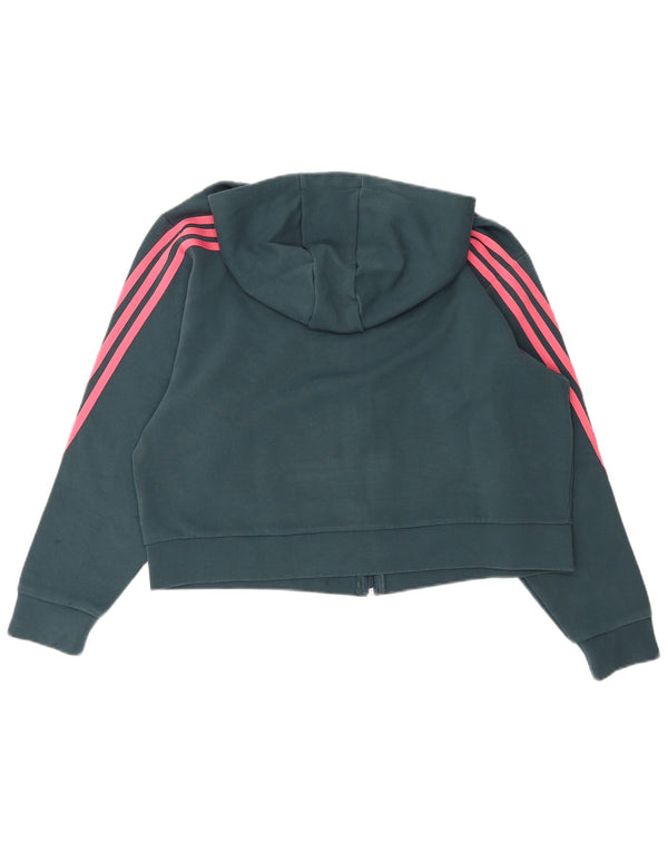 Adidas Dame Relaxed Fit Hættetrøje Sweater UK 10 Small Green Sports