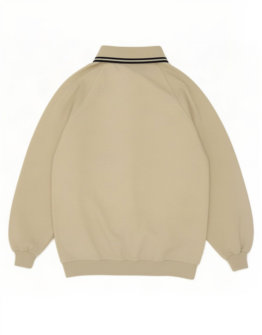 Vintage Polo-hals sweatshirt til mænd Medium Beige Bomuld