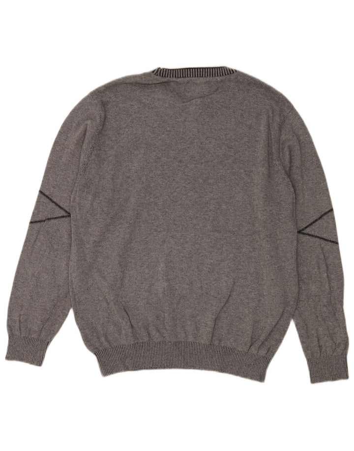 Wrangler Herre Crew Neck Jumper Sweater Medium Grey Geometrisk Bomuld