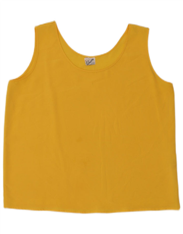 Primavera Firenze Dame Ærmeløs Oversized Bluse Top US 4 Small Yellow