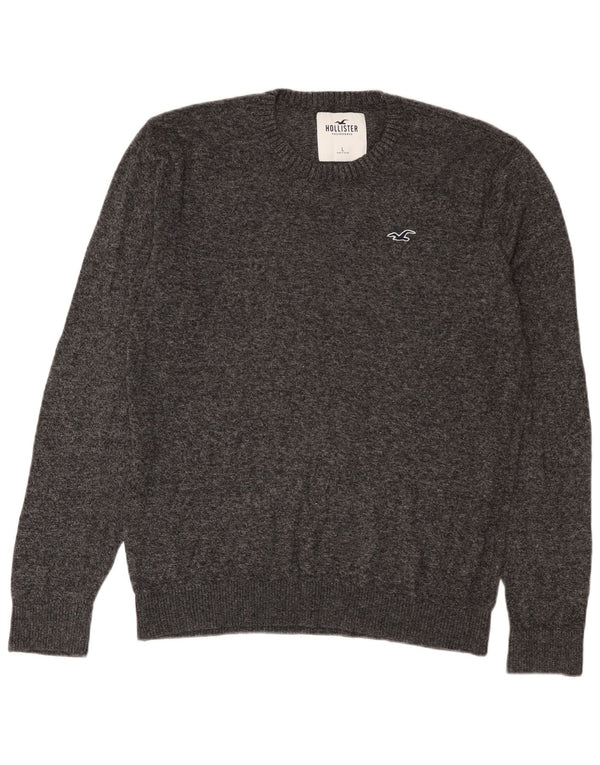 Hollister Herre Crew Neck Jumper Sweater Large Grå Flecked
