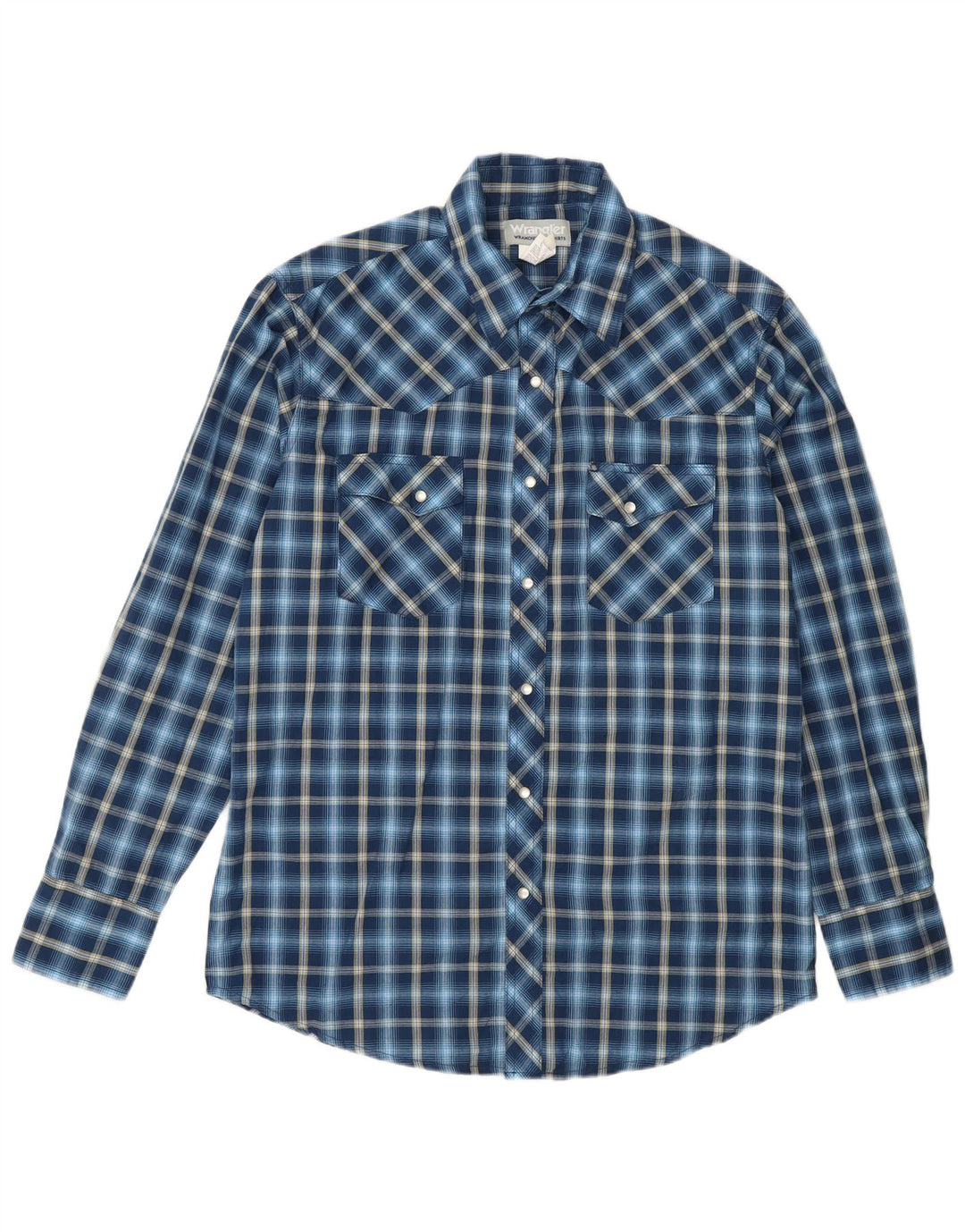 Wrangler Flanelskjorte til mænd Medium marineblå ternet bomuld
