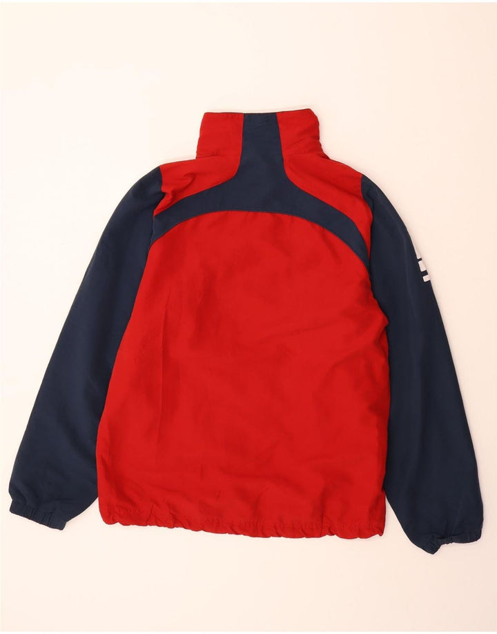ASICS Mens Tracksuit Top Jacket  Large Red Colourblock Polyester
