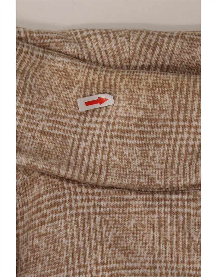 J. CREW Dame Rullehals sweater UK 14 Medium Beige Ternet polyester