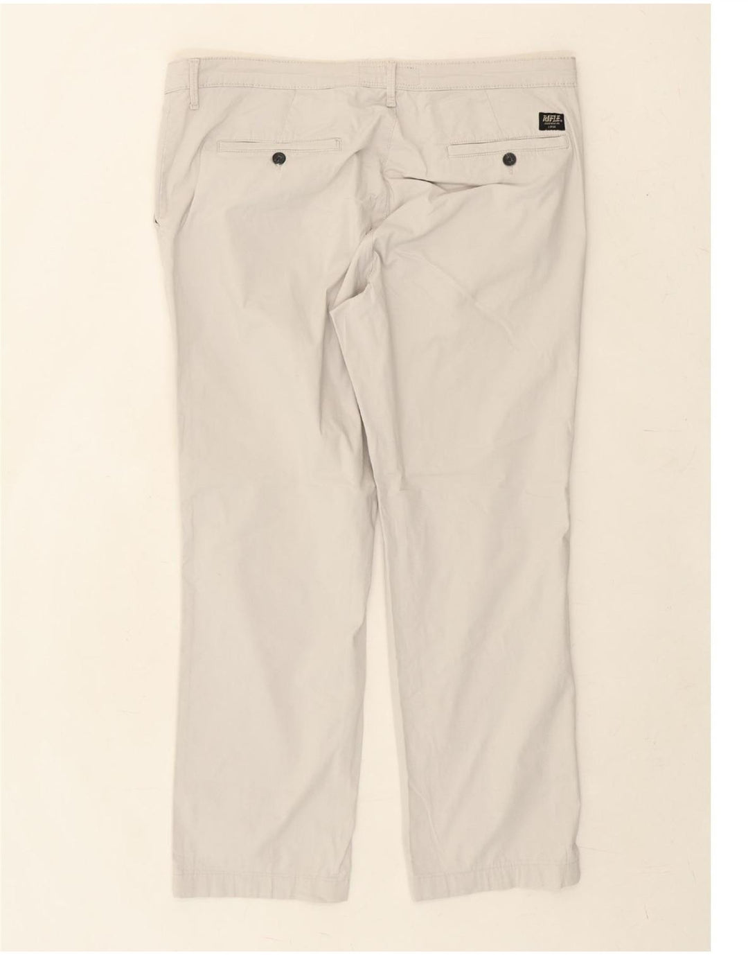 RIFLE Mens Straight Chino Trousers W40 L28 White Vintage Rifle and Second-Hand Rifle from Messina Hembry 