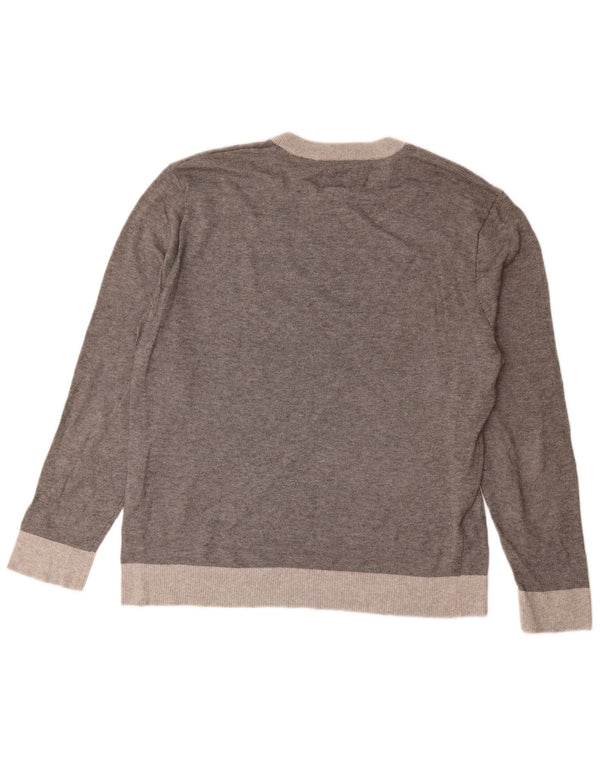 Dockers Herre Crew Neck trøje Sweater Large Grå Flecked