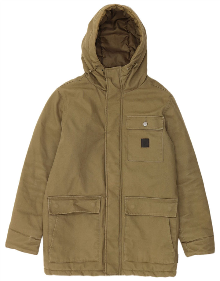 DC Parkajakke med hætte til mænd UK 36 Small Khaki Cotton
