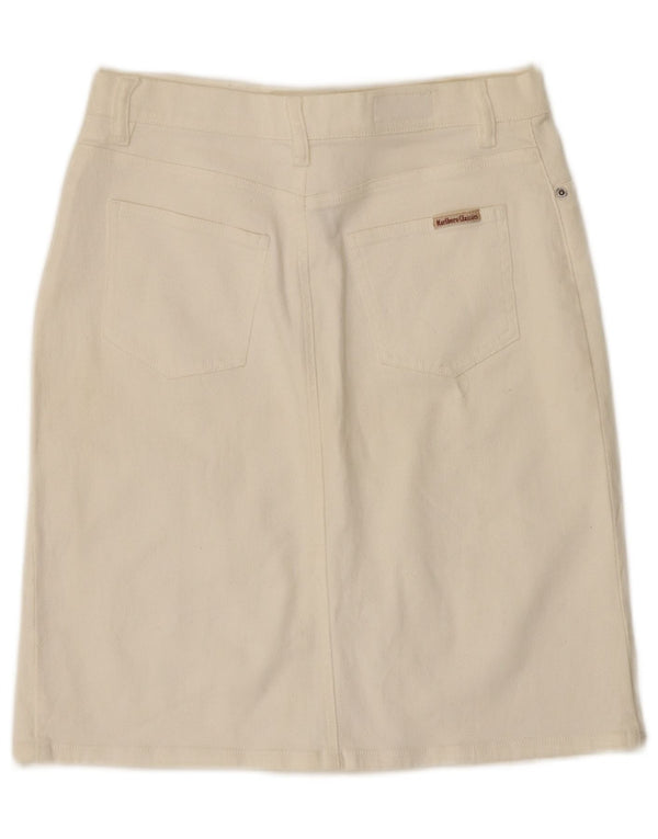 Marlboro Classics Dame Denim Nederdel IT 42 Medium W28 Hvid Bomuld