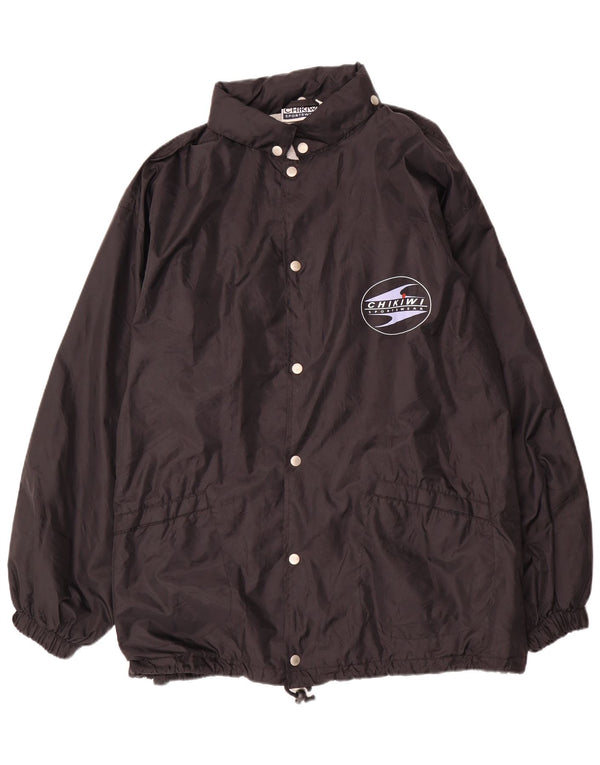 Chikiwi Herre grafisk hættetræningsdragt Topjakke UK 48 4XL Sort Nylon